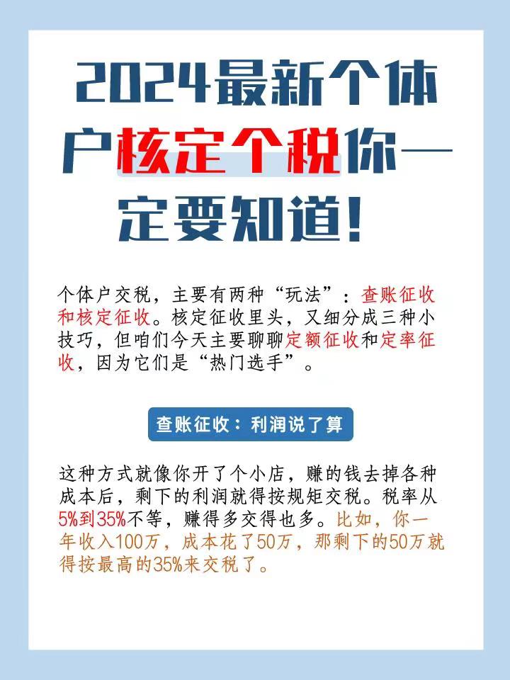 双鸭山2024最新个体户核定个税你一定要知道！